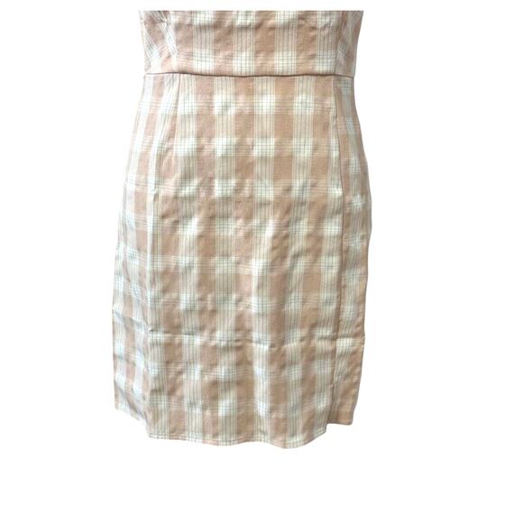 BP. Sundress Square Neckline Mini Adjustable Spaghetti Strap Plaid Pink W M NWOT - Picture 3 of 7